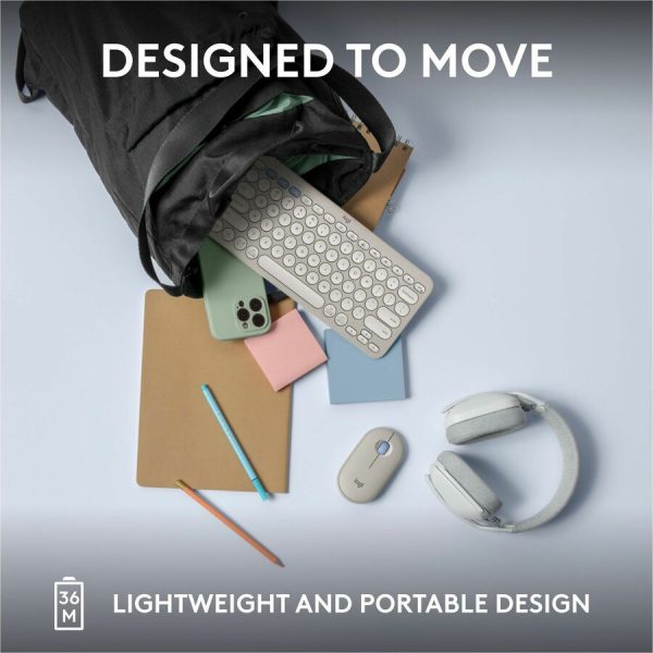 Logitech Pebble Keys 2 K380s, Multi-Device Bluetooth Wireless Keyboard with Customizable Shortcuts, Tonal White - Image 8