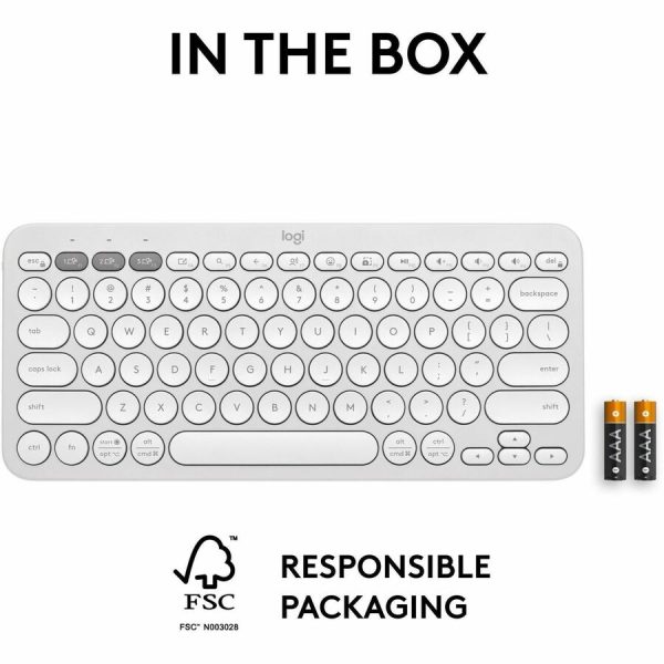 Logitech Pebble Keys 2 K380s, Multi-Device Bluetooth Wireless Keyboard with Customizable Shortcuts, Tonal White - Image 10
