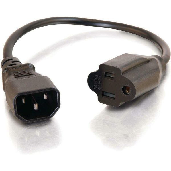 C2G 1ft Monitor Power Cord - 18 AWG - IEC320C14 to NEMA 5-15R - Image 2