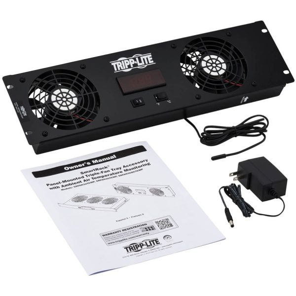 Eaton Tripp Lite Series 3U Digital Temperature Sensor with 2 12VDC Extra-Quiet Fans, Blanking Panel, LCD - Image 5