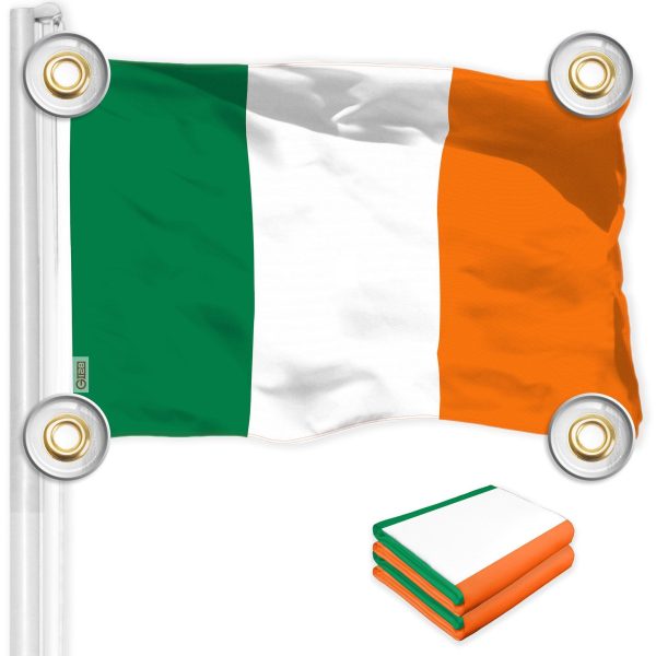 G128 2 Pack: Ireland Irish Flag | 3x5 Ft | LiteWeave Pro Series Printed 150D Polyester, 4 Corner Brass Grommets | Country Flag, Vibrant Colors, Perfect For Balcony, More Durable Than 100D 75D Poly