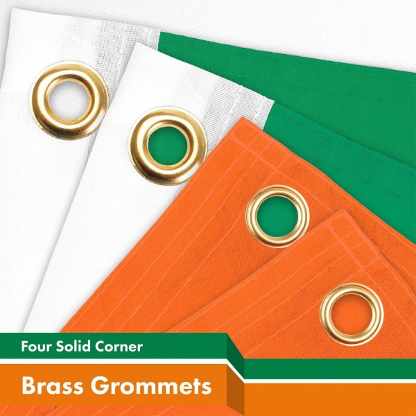 G128 2 Pack: Ireland Irish Flag | 3x5 Ft | LiteWeave Pro Series Printed 150D Polyester, 4 Corner Brass Grommets | Country Flag, Vibrant Colors, Perfect For Balcony, More Durable Than 100D 75D Poly - Image 2