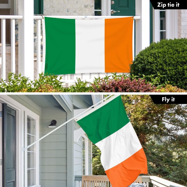 G128 2 Pack: Ireland Irish Flag | 3x5 Ft | LiteWeave Pro Series Printed 150D Polyester, 4 Corner Brass Grommets | Country Flag, Vibrant Colors, Perfect For Balcony, More Durable Than 100D 75D Poly - Image 8