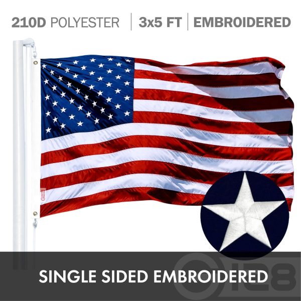 G128 Combo Pack: USA American Flag 3x5 Ft Embroidered Stars & Come and Take It Flag 3x5 Ft Embroidered Double Sided 3ply - Image 3