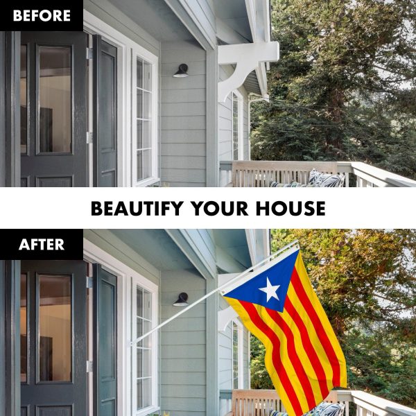 Flag Pole 6FT White Tangle Free & Blue Estelada Flag 3x5 Ft Combo Printed 150D Polyester By G128 - Image 3