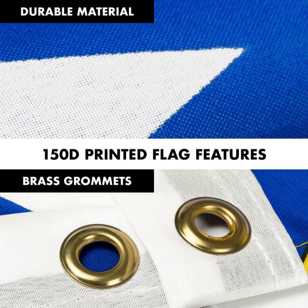 Flag Pole 6FT White Tangle Free & Blue Estelada Flag 3x5 Ft Combo Printed 150D Polyester By G128 - Image 4