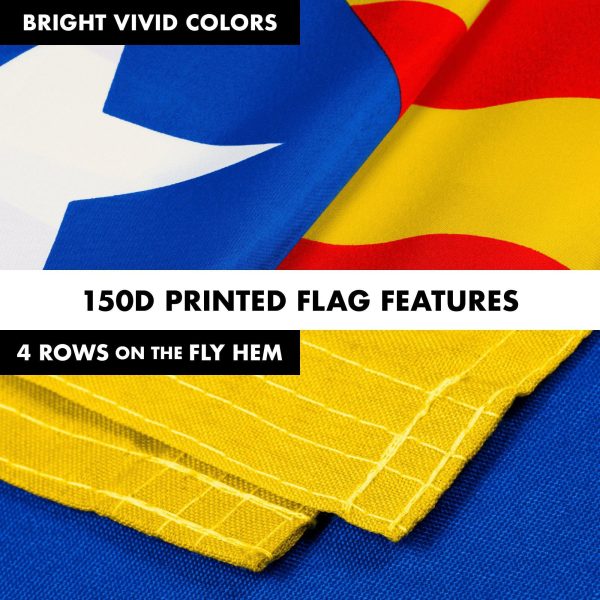 Flag Pole 6FT White Tangle Free & Blue Estelada Flag 3x5 Ft Combo Printed 150D Polyester By G128 - Image 5