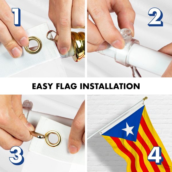 Flag Pole 6FT White Tangle Free & Blue Estelada Flag 3x5 Ft Combo Printed 150D Polyester By G128 - Image 7