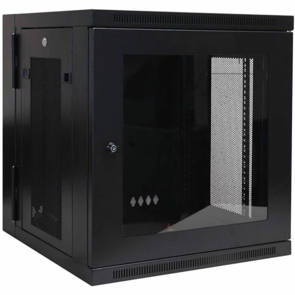 Eaton Tripp Lite Series SmartRack 12U Low-Profile Switch-Depth Wall-Mount Small Rack Enclosure, Clear Acrylic Window, Hinged Back