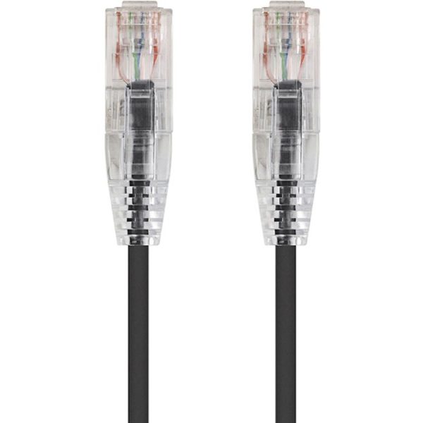 Monoprice SlimRun Cat6 28AWG UTP Ethernet Network Cable, 2ft Black