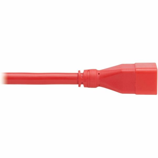 Eaton Tripp Lite Series Power Extension Cord, C20 to C19 - Heavy-Duty, 20A, 250V, 12 AWG, 2 ft. (0.6 m), Red - Image 4