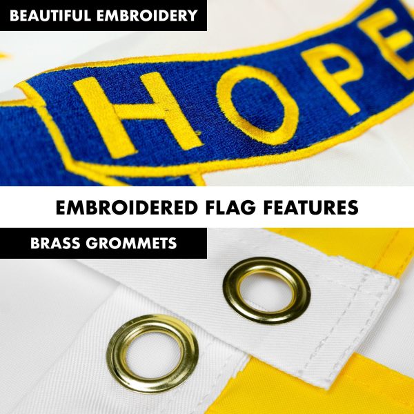 G128 Combo Pack: 5 Ft Tangle Free Aluminum Spinning Flagpole (White) & Rhode Island RI State Flag 2x3 Ft, ToughWeave Series Embroidered 300D Polyester | Pole with Flag Included - Image 4