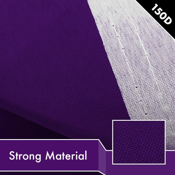 G128 10 Pack: Solid Purple Color Flag | 2x3 Ft | LiteWeave Pro Series Printed 150D Polyester | Indoor/Outdoor, Vibrant Colors, Brass Grommets, Thicker and More Durable Than 100D 75D Polyester - Image 4