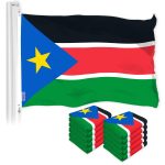 G128 10 Pack: South Sudan South Sudanese Flag | 3x5 Ft | LiteWeave Pro Series Printed 150D Polyester | Country Flag, Vibrant Colors, Brass Grommets, Thicker and More Durable Than 100D 75D Polyester