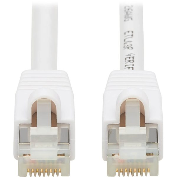 Eaton Tripp Lite Series Safe-IT Cat6a 10G Snagless Antibacterial S/FTP Ethernet Cable (RJ45 M/M), PoE, White, 10 ft. (3.05 m), TAA