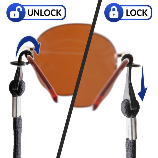 Eye Glasses String Holder Strap - Eyeglass Straps Cords for Men Women - Eyeglass Holders Around Neck - Sunglasses String Chain Lanyard Retainer - 4 Pcs Orange Blue - Image 2