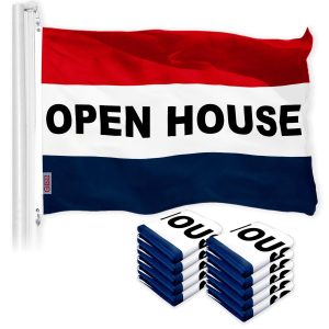 Open House Sign Flag 3x5 Ft 10-Pack Printed 150D Polyester By G128