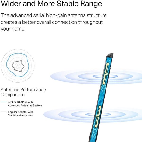 TP-Link Archer T3U Plus - IEEE 802.11ac Dual Band Wi-Fi Adapter for Desktop Computer/Notebook - Image 8