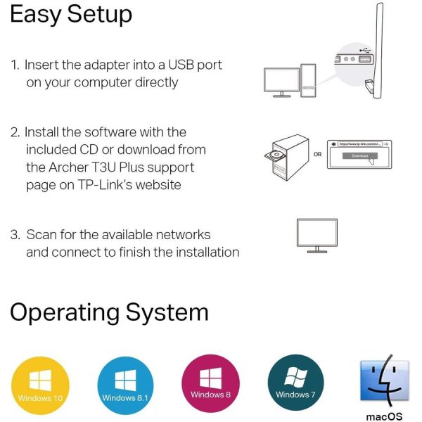 TP-Link Archer T3U Plus - IEEE 802.11ac Dual Band Wi-Fi Adapter for Desktop Computer/Notebook - Image 9