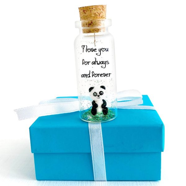 Cute and Kawaii Valentine's Day and Anniversary Presents   Personalized Love Gifts for Boyfriend Girlfriend (White and Black Panda   I Love You For Always and Forever in Craft Gift Box) - Image 7