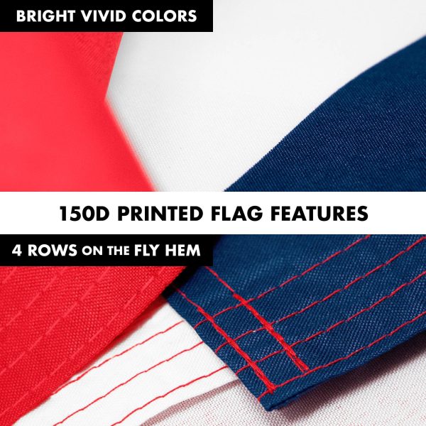G128 Combo Pack: 6 Feet Tangle Free Spinning Flagpole (White) Open House Flag 3x5 ft Printed 150D Brass Grommets (Flag Included) Aluminum Flag Pole - Image 5