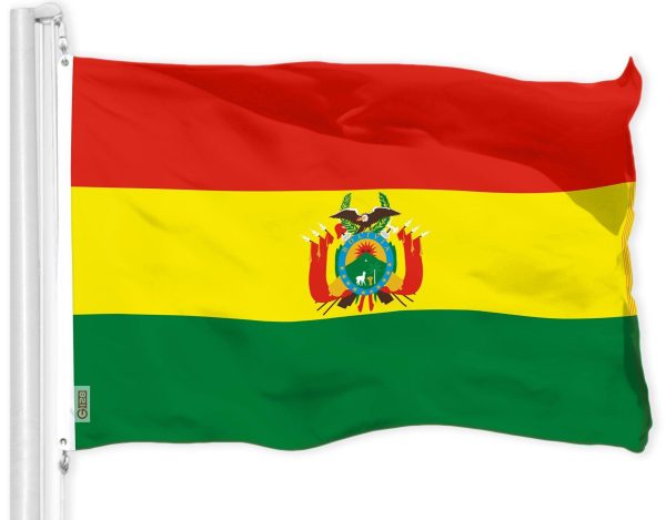 G128 Combo Pack: American USA Flag 3x5 Ft & Bolivia Flag 3x5 Ft, Both Printed 150D Polyester, Indoor/Outdoor, Brass Grommets - Image 2