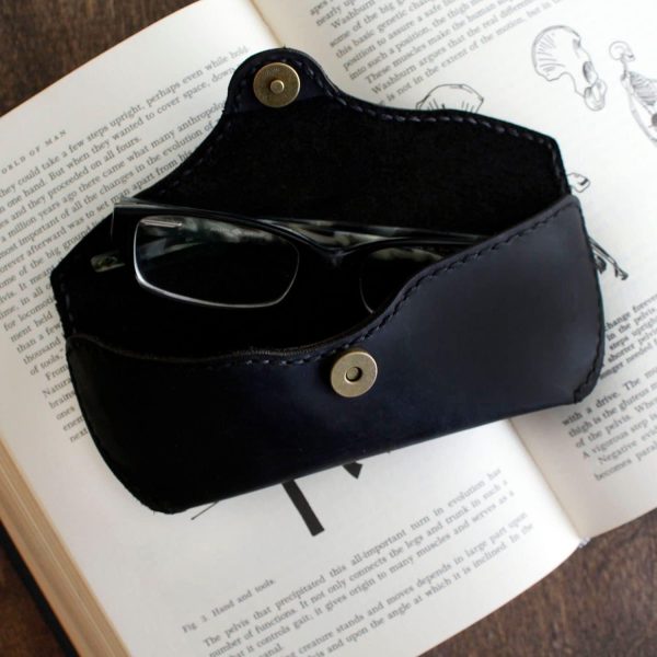 MyMesken Genuine Leather Eyeglasses & Sunglasses Case with Magnetic Snap Closure - Image 2
