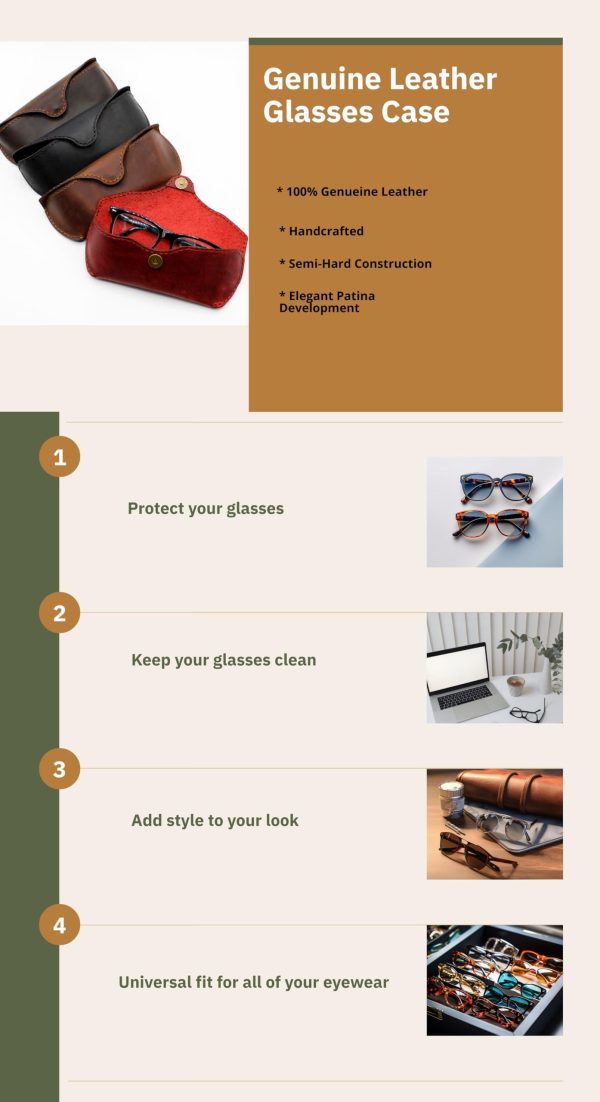 MyMesken Genuine Leather Eyeglasses & Sunglasses Case with Magnetic Snap Closure - Image 6