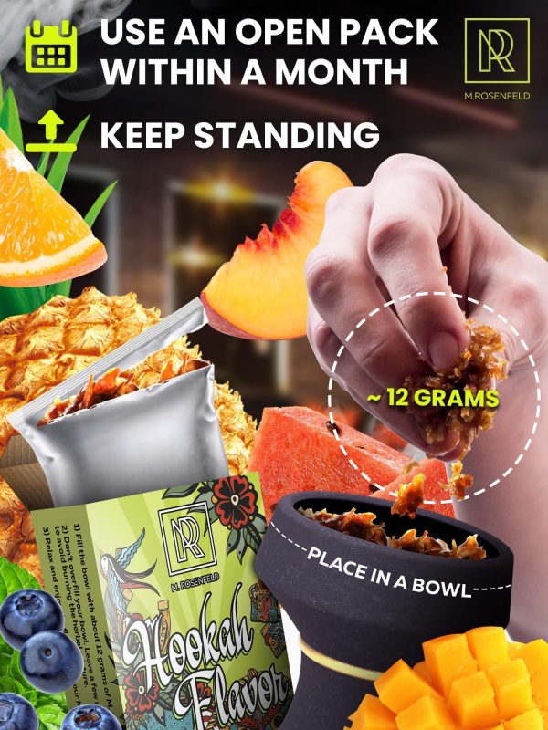 All Times Hookah Flavors Set   5 x 50g non tobacco hookah flavor for your Hookah Bowl (Tropical fruit mix   Blueberry   Mango   Watermelon   Mint) Hookah Bundle Pack of 5   Try these Tobacco Free Shisha - Image 7