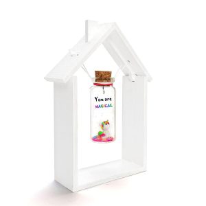 Tiny Magical Message in a Bottle Gift Idea   Classy Inspirational Gifts for Him and Her   Unique Presents for Women and Men (Rainbow Unicorn   You Are Magical in Wooden Frame)