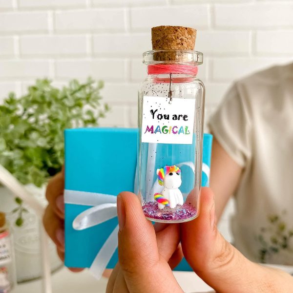 Tiny Magical Message in a Bottle Gift Idea   Classy Inspirational Gifts for Him and Her   Unique Presents for Women and Men (Rainbow Unicorn   You Are Magical in Wooden Frame) - Image 7