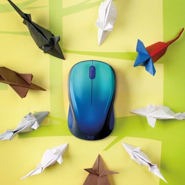 Logitech Design Collection Limited Edition Wireless Mouse with Colorful Designs - USB Unifying Receiver, 12 months AA Battery Life, Portable & Lightweight, Easy Plug & Play with Universal Compatibility - BLUE AURORA - Image 4