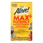 Nature's Way - Alive! Max6 Daily Multi-Vitamin - Max Potency - 90 Veg Capsules