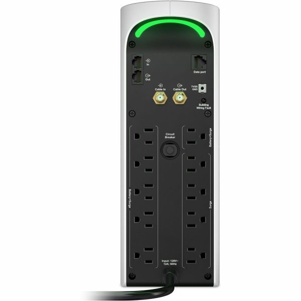1500VA, 120V APC Back-UPS Pro Gaming Arctic White with Pure Sinewave, RGB Reactor Circle, 3 USB, 10 outlets (4 surge), and Rear RGBs - Image 3