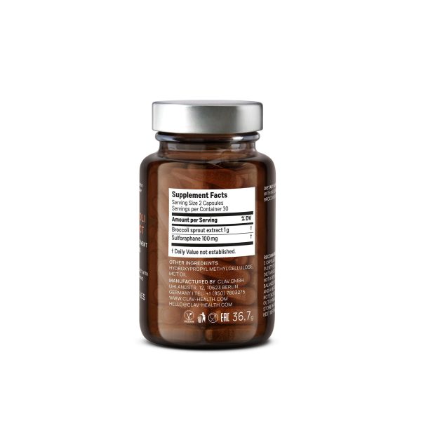 Broccoli Sprout Extract Capsules   Premium Sulforaphane Supplement with 100mg Sulforaphane   Antioxidant   60 Broccoli Pills   Made in Germany - Image 9