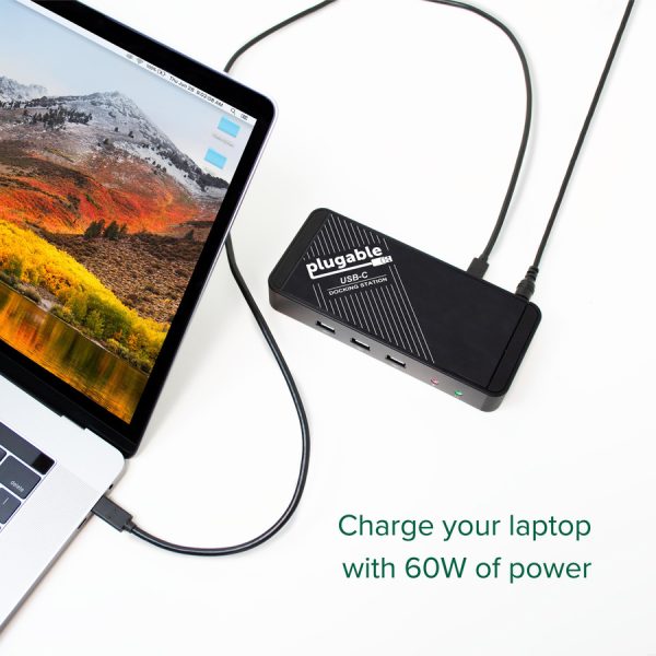 Plugable USB C Docking Station with Charging, Compatible with Thunderbolt 3 and USB-C MacBooks and Specific Windows, Chromebook, Linux Systems - Image 2