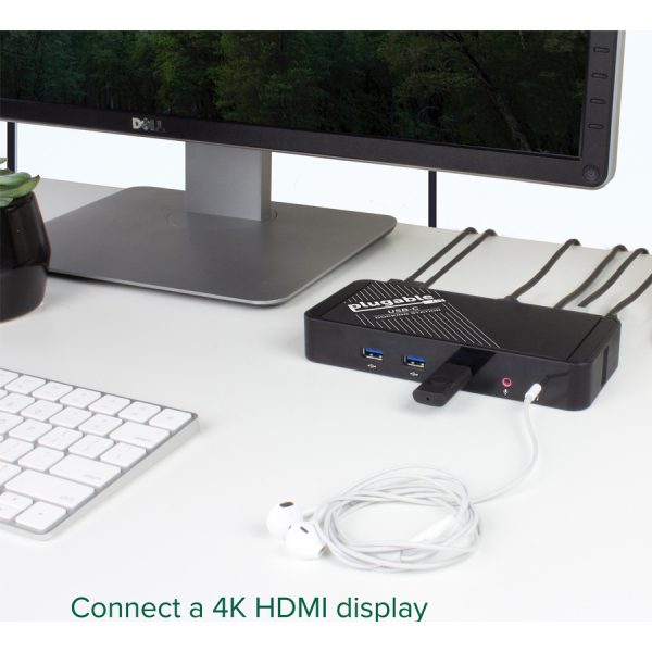 Plugable USB C Docking Station with Charging, Compatible with Thunderbolt 3 and USB-C MacBooks and Specific Windows, Chromebook, Linux Systems - Image 3