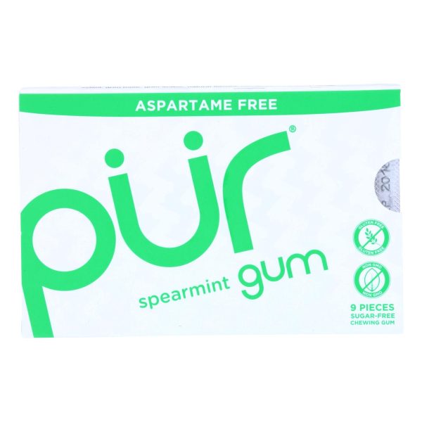 Pur Gum - Spearmint - Aspartame Free - 9 Pieces - 12.6 g - Case of 12 - Image 2