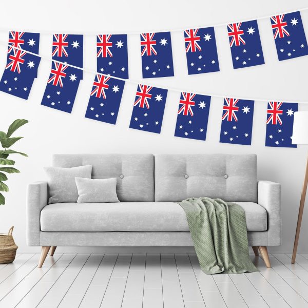G128 Australia Australian Bunting Banner | Flag 8.2 x 5.5 Inch, Full String 33 Feet | Printed 150D Polyester, Decorations For Bar, School, Festival Events Celebration - Image 2