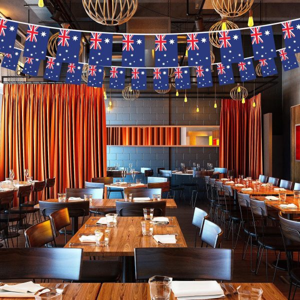 G128 Australia Australian Bunting Banner | Flag 8.2 x 5.5 Inch, Full String 33 Feet | Printed 150D Polyester, Decorations For Bar, School, Festival Events Celebration - Image 5