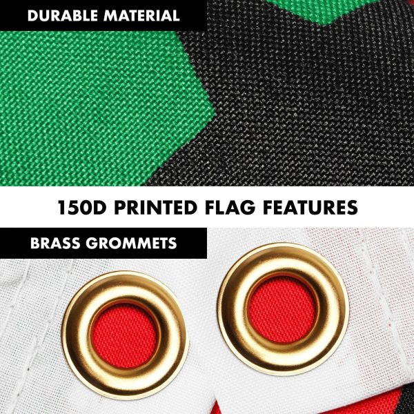 G128 Combo Pack: 6 Ft Tangle Free Aluminum Spinning Flagpole (Silver) & Afro American Black Liberation BLM Flag 3x5 Ft, LiteWeave Pro Series Printed 150D Polyester | Pole with Flag Included - Image 4