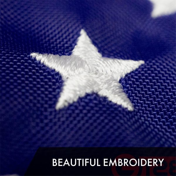 USA American Flag 1x1.5 Ft 2-Pack Embroidered Polyester By G128 - Image 3