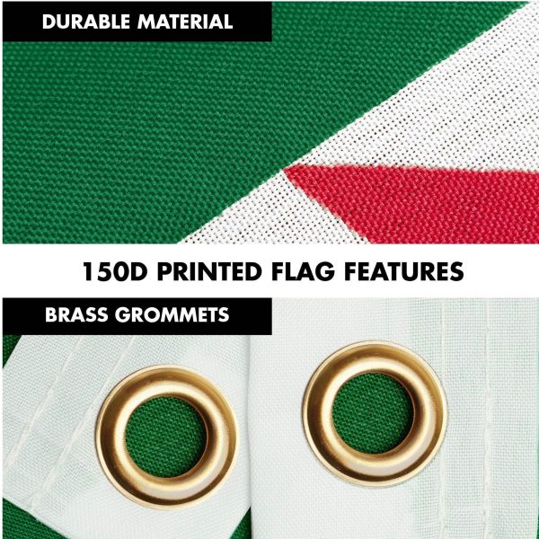 G128 Combo Pack: 6 Ft Tangle Free Spinning Flagpole (Black) & Algeria Flag 3x5 Ft Printed 150D Polyester, Brass Grommets (Flag Included) Aluminum Flag Pole - Image 4