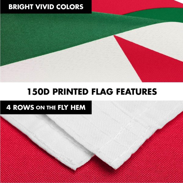 G128 Combo Pack: 6 Ft Tangle Free Spinning Flagpole (Black) & Algeria Flag 3x5 Ft Printed 150D Polyester, Brass Grommets (Flag Included) Aluminum Flag Pole - Image 5