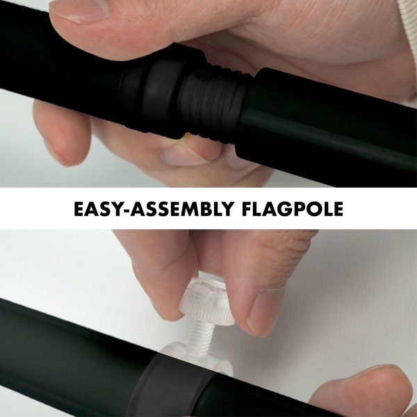 G128 Combo Pack: 6 Ft Tangle Free Spinning Flagpole (Black) & Algeria Flag 3x5 Ft Printed 150D Polyester, Brass Grommets (Flag Included) Aluminum Flag Pole - Image 6