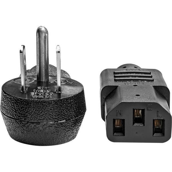 Eaton Tripp Lite Series Computer Power Cord, Right-Angle NEMA 5-15P to C13 - Heavy-Duty, 15A, 125V, 14 AWG, 3 ft. (0.91 m), Black - Image 3