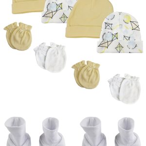 Baby Boy, Baby Girl, Unisex Infant Caps, Booties And Mittens (pack Of 10) Nc_0368