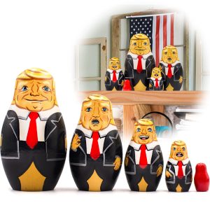 AEVVV Trump Nesting Dolls Set of 5 pcs Trump Decor Russian Stacking Dolls Wooden Trump Gifts Donald Trump Figurine Trump Decorations