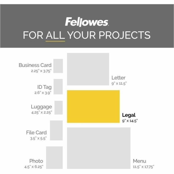 Fellowes Glossy Pouches - Legal, 5 mil, 100 pack - Image 2