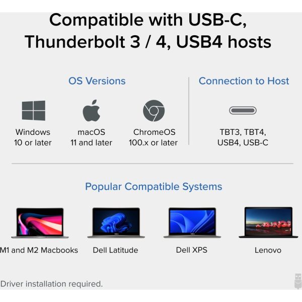 Plugable 4K USB C Docking Station Triple Monitor with 100W Charging - Image 5